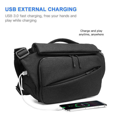 OZUKO Fashion Men Messenger Bag Multifunction Riding Crossbody Bags Male Waterproof Shoulder Bag USB Charging Travel Bag for Men - OZUKO.CN